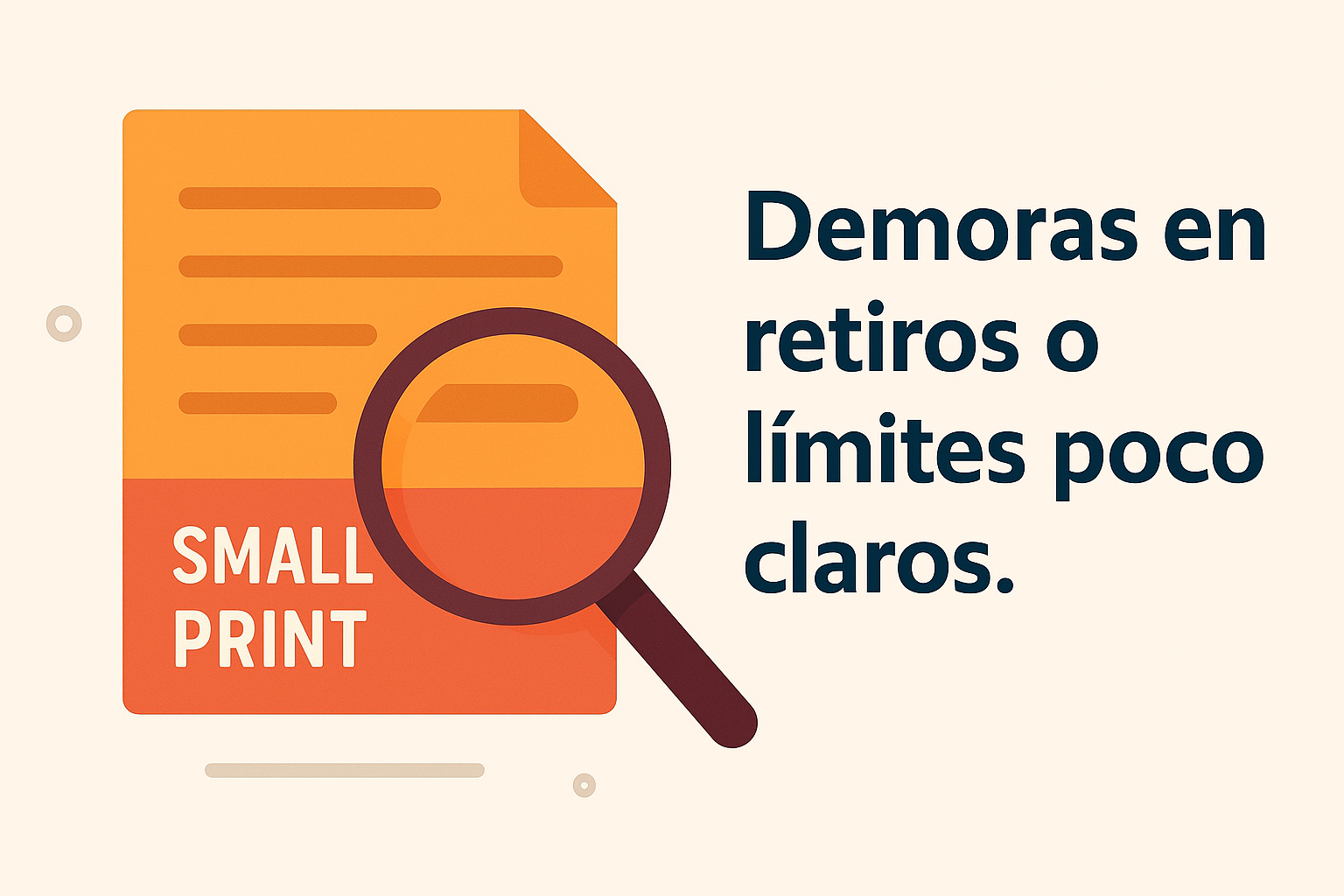 Retiros tardíos y límites de pago poco claros